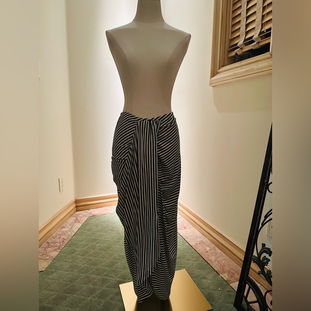 Black and White Striped Skirt